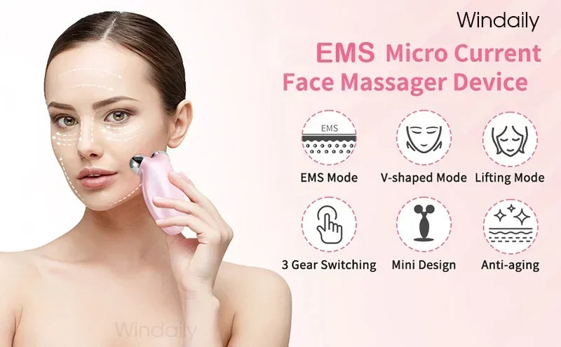 LumaSkin™ V-Face Sculpting Roller – Microcurrent Facial Lifting & Toning Device